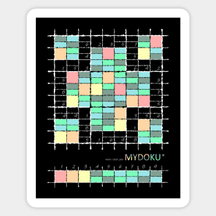 Mydoku_W001_H001_006_F: Sudoku, Sudoku coloring, logic, logic puzzle, holiday puzzle, fun, away from screen Sticker